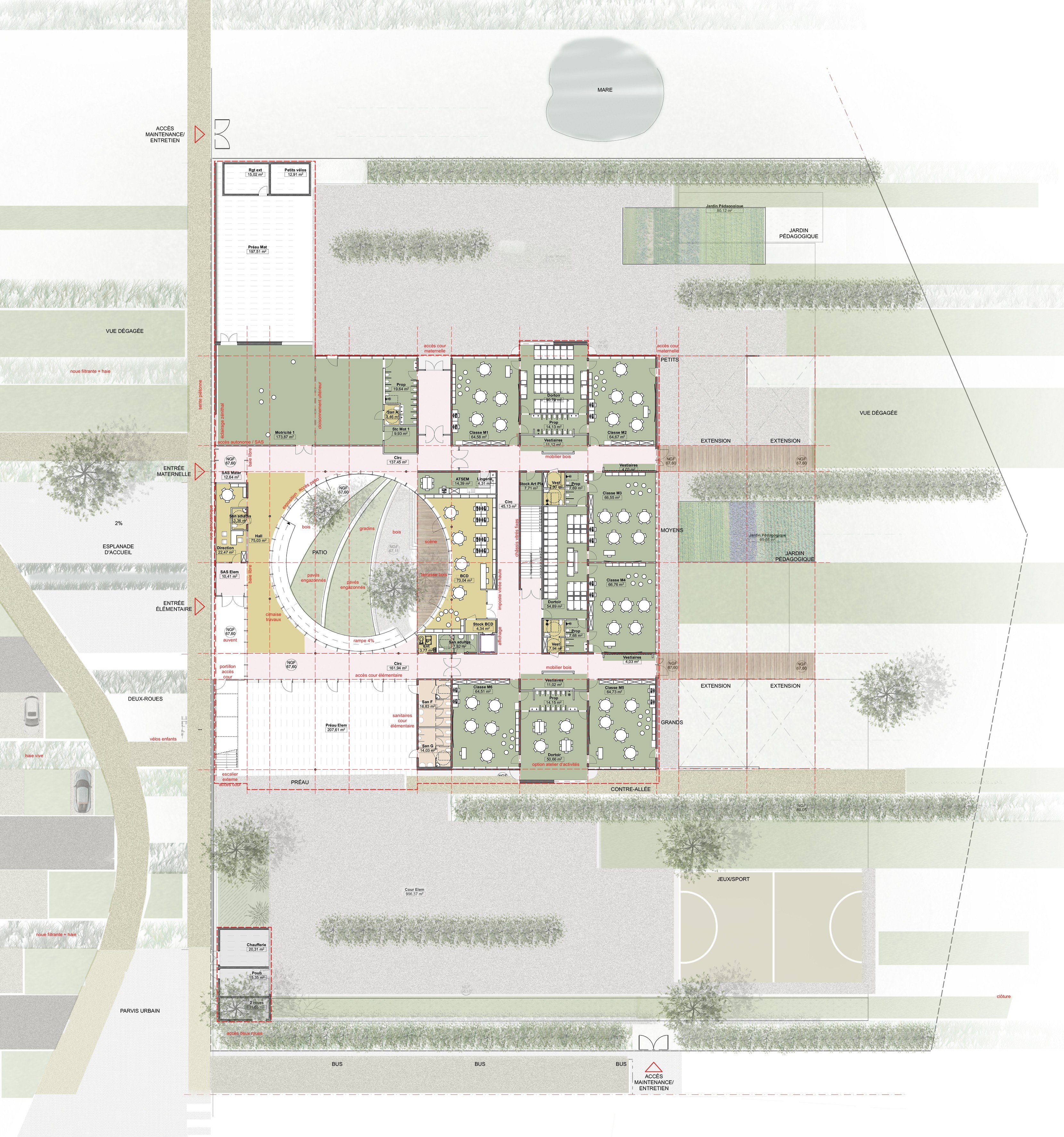 Groupe Scolaire Aimé-Bailleul 15 classes à Guignen (35), par Marc Nicolas Architectures