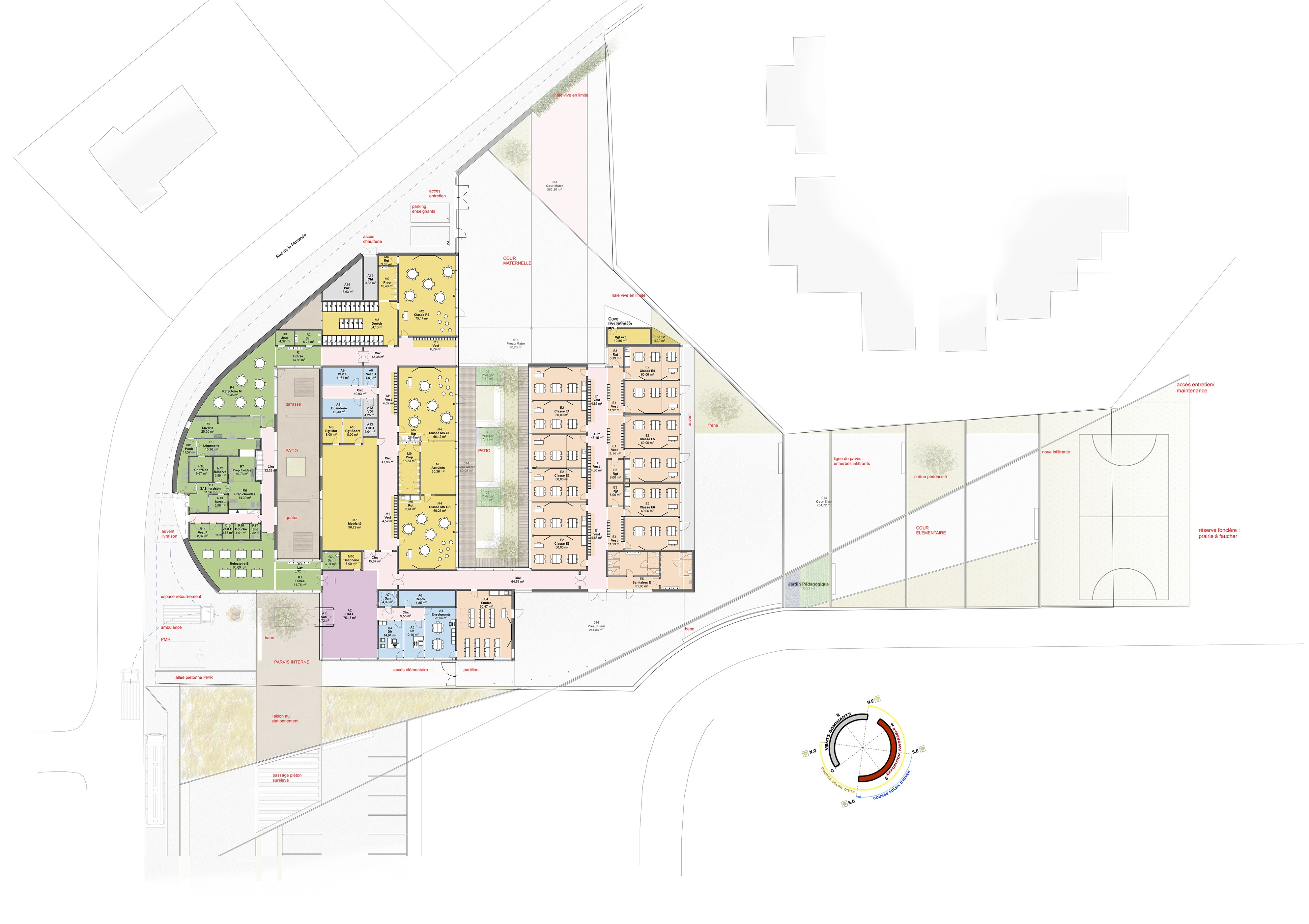 Groupe Scolaire Les Blancs Marais 11 classes à Picauville (50), par Marc Nicolas Architectures