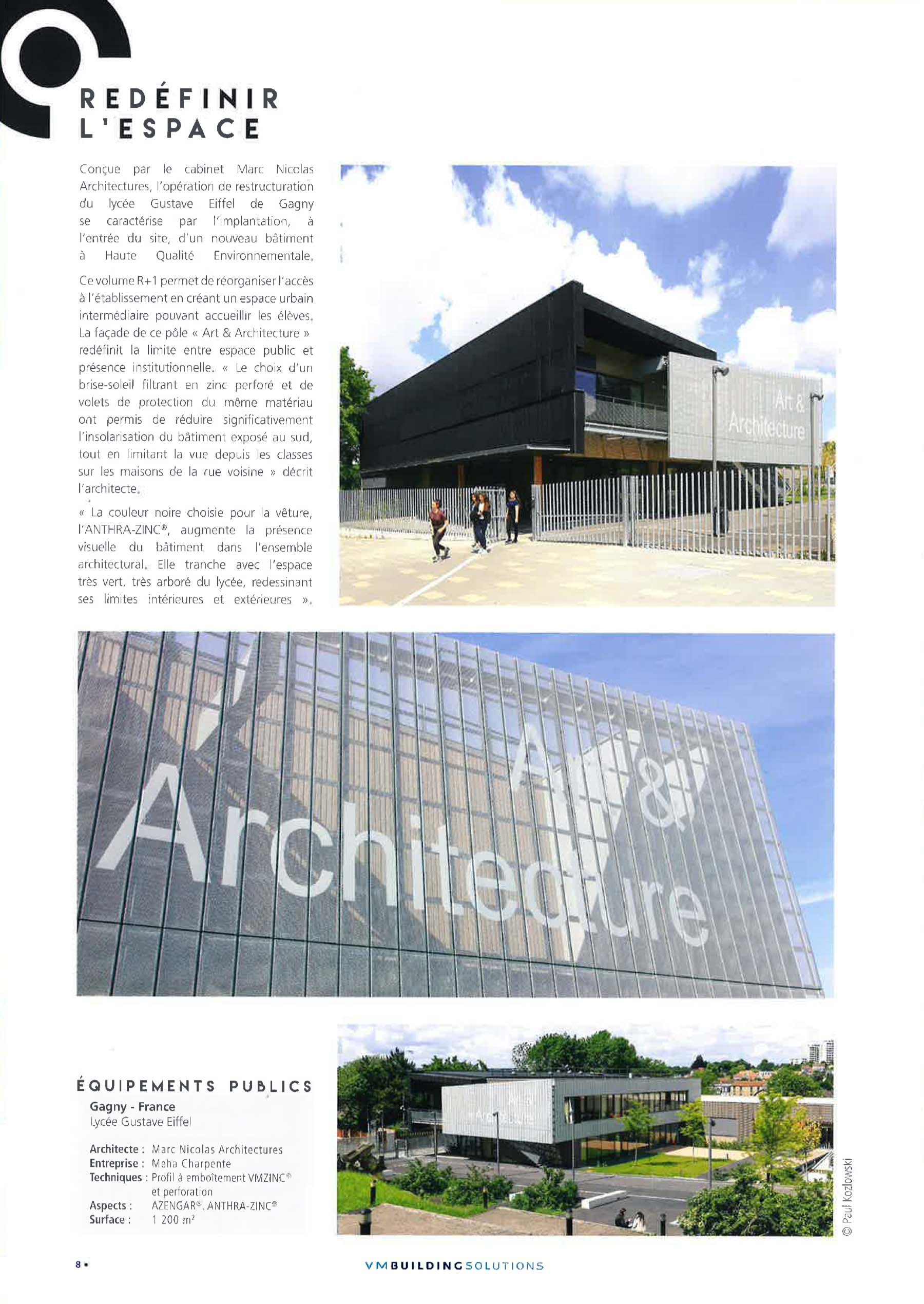 Lycée Gustave-Eiffel à Gagny (93), par Marc Nicolas Architectures